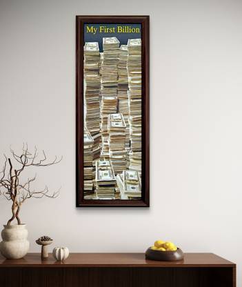 Elegance Vastu My First Billion Dollar Painting Picture Photo Frame Digital Reprint 19.25 inch x 7.25 inch Painting