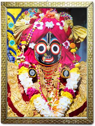 Quickcollection Nav Durga Maa, Vaishno Devi, Chintpurni 9 Form Wooden Photo Framed Digital Reprint 16.9 inch x 12.9 inch Painting