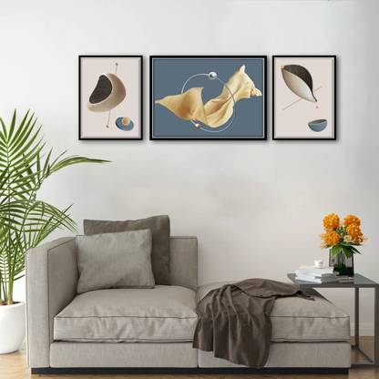 Painting Mantra Abstract Pearl Shell Canvas Painting for Home Décor Canvas 17 inch x 50 inch Painting