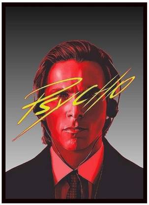 Dekozi American Psycho Wall Art | Retro Noir Patrick Bateman | Digital Reprint 12 inch x 18 inch Painting