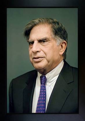 CrowdHall Ratan Tata Photo Frame | Ratan Tata Poster Digital Reprint 13.5 inch x 10 inch Painting