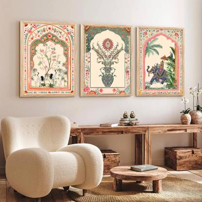 KOTART Madhubani wall art Painting Traditional art Frame For Living Room Hotel Digital Reprint 13 inch x 10 inch Painting