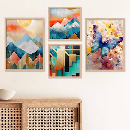 ADBHUTDECOR Paintings Modern Art Wall Decor Framed Paintings Digital Reprint 14 inch x 11 inch Painting