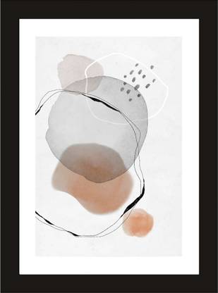 Craft Quest Abstract Modern Art Painting Poster Frame for Home & Office Wall Decoration Digital Reprint 14 inch x 10 inch Painting