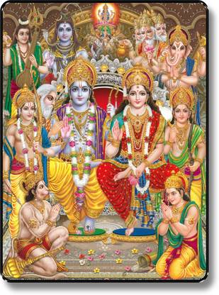 saf Ram Darbar UV Textured Multi-Effect Painting Digital Reprint 13 inch x 11 inch Painting