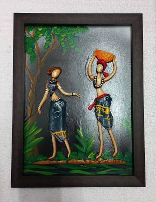 METALCRAFTS Mural Art Wall Hanging,hand made Embossing Work, Size 12"×16" Embossed 16 inch x 12 inch Painting