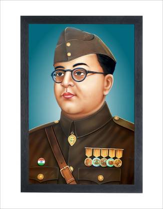 Devatwal Netaji Subhas Chandra Bose Photo Frame For Wall Mounted Painting Digital Reprint 14 inch x 10 inch Painting