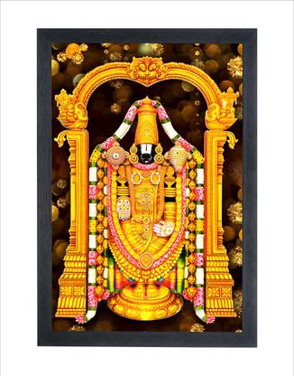 Devatwal Tirupati Balaji Hindu Temple Photo Frame For Wall Mounted Painting Digital Reprint 10 inch x 14 inch Painting