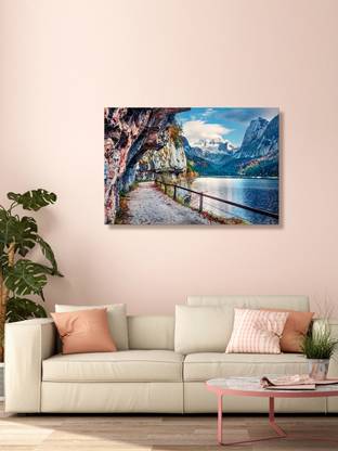 999Store Printed Snowy Mountains And Lake Wall Art Canvas Painting Digital Reprint 18 inch x 30 inch Painting