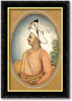 ARAAKA TIPU SULTAN TIGER OF MYSORE photo frame (Wood Base and Front Laminated) Acrylic 12 inch x 18 inch Painting