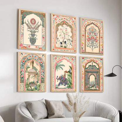 KOTART Traditional wall painting madhubani wall art for living room and office Digital Reprint 13 inch x 10 inch Painting