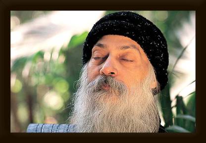Braj Art Gallery Osho Acharya Rajneesh Meditating Photo Frame Digital Reprint 13.5 inch x 19.5 inch Painting