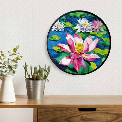 PrintCrown Lotus In Lake Art Acrylic 20 inch x 20 inch Painting