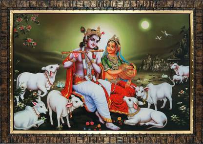 Rayno craft Radha Krishna Ji Photo Frame PB888 Acrylic 9 inch x 12 inch Painting