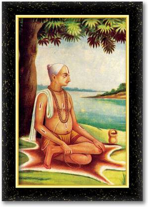 KSS GOSWAMI TULSIDAS photo frame (Wood Base and Front Laminated) Acrylic 18 inch x 12 inch Painting