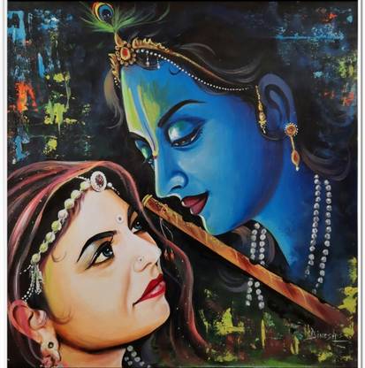 101 DESIGNS POINT 101 DESIGNS KRISHNA(MODEL NO 30) Canvas 18 inch x 12 inch Painting