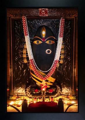 CrowdHall Linga Bhairavi Photo Frame |Linga Bhairavi Devi Digital Reprint 13.5 inch x 10 inch Painting