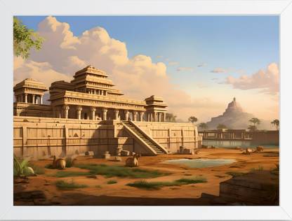 ArteVisio Ancient India's Vedic Period Wall Frame - Elevate Home and Office Spaces Digital Reprint 14 inch x 20 inch Painting