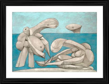 DecorAdventures *On the Beach* (1937) by Pablo Picaso, Matt Satin Digital Reprint 14 inch x 18 inch Painting