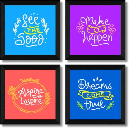 saf Motivational Quotes Painting for Study Room ,School And office Digital Reprint 10 inch x 10 inch Painting