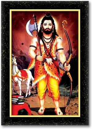 ARAAKA LORD PARSHURAM SIXTH AVATAR VISHNU photo frame (Wood Base and Front Laminated) Acrylic 8 inch x 6 inch Painting
