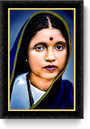 ARAAKA MATA RAMABAI AMBEDKAR PHOTO FRAME (Wood Base and Front Laminated) Acrylic 12 inch x 8 inch Painting