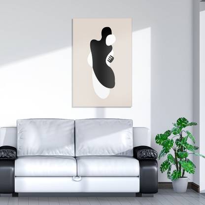 Wallfe Abstract Human Figure Pine Wood Vertical Shape Matte Modern Art Wall Paintings Canvas 40 inch x 30 inch Painting
