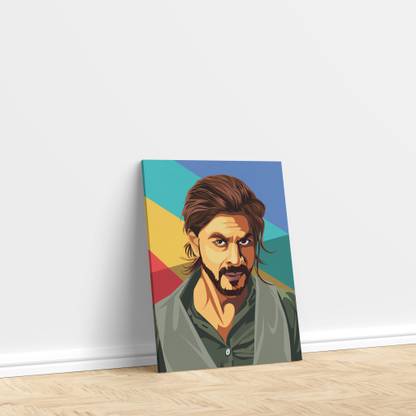 Happy doki Shah Rukh Khan: Bollywood's Multi-Talented Star Canvas Digital Reprint 16.5 inch x 11.7 inch Painting