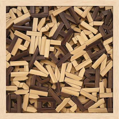 Artzfolio Photo of Wooden Letters Framed Wall Art Painting Print Canvas 18 inch x 18 inch Painting
