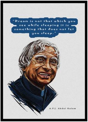 CraftKart APJ Abdul Kalam Quotes Wall Frame Poster for wall decoration Digital Reprint 12 inch x 10 inch Painting