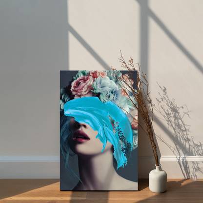 Painting Mantra Stretched On Frame Painting Abstract Roses Art , Decorative Home Abstract Art Canvas 22 inch x 16 inch Painting