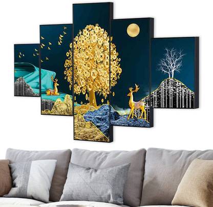 Kaswans Wall Scenery for Living Room | Painting for Wall Decor | Wedding Gift for Couple Digital Reprint 24 inch x 48 inch Painting