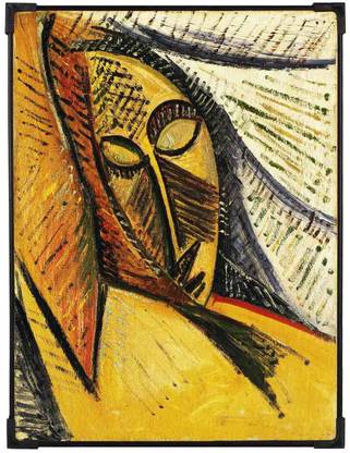 FURNATO | Pablo Picasso Painting Collection –Head of a Sleeping Woman–MDF Frame Binding Digital Reprint 16 inch x 12 inch Painting