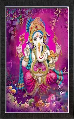 AARTKALA Ganesh ji photo frame| Ganesh ji painting| Ganesh ji photo, Ganpati Bappa Digital Reprint 12 inch x 18 inch Painting