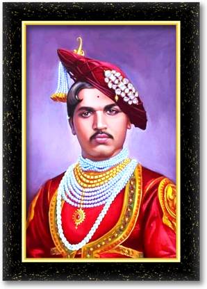 ARAAKA CHHATRAPATI SHAHU MAHARAJ photo frame (Wood Base and Front Laminated) Acrylic 12 inch x 8 inch Painting