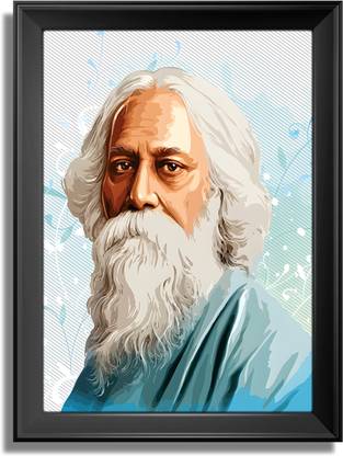 Framing Rabindranath Tagore Framed Painting | Digital Reprint 18 inch x 12 inch Painting