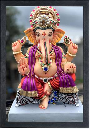 चित्रंश गिफ्ट्स Lord Ganesha Wall Mounted Photo Painting डिजिटल रीप्रिंट 14 inch x 10 inch पेंटिंग