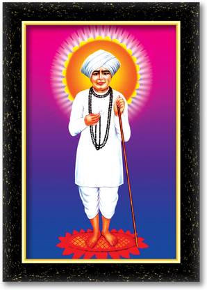 KSS JALARAM BAPA photo frame (Wood Base and Front Laminated) Acrylic 18 inch x 12 inch Painting