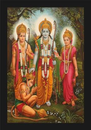jog craft shree ram ji photo, ram darbar photo, shree ramchaandra photo frame Digital Reprint 14 inch x 10 inch Painting