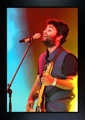 CrowdHall Arijit Singh Photo Frame | Arijit Singh Poster Digital Reprint 13.5 inch x 10 inch Painting