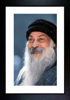 CrowdHall Osho Photo Frame | Osho Acharya Rajneesh Photo Frame Digital Reprint 13.5 inch x 10 inch Painting