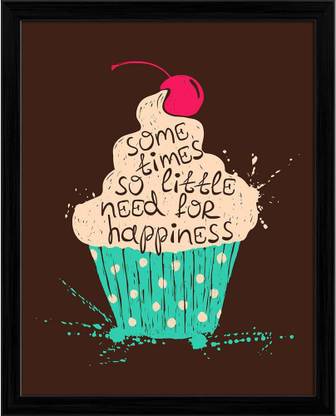 Pitaara Box Cupcake Canvas Painting Black Synthetic Frame 18 x 22.7 inch (46 x 58 cms) Canvas 22.7 inch x 18 inch Painting