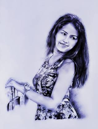 Anchan Charcoal 16 inch x 12 inch Painting