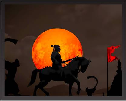 Posterwala SHRI CHATRAPATI SHIVAJI MAHARAJ POSTER Digital Reprint 12 inch x 8 inch Painting