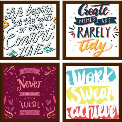 UNCOVER MYSTERY Motivational Quotes Wall Frame, Wall Art Painting, Framed Paintings Digital Reprint 10 inch x 10 inch Painting