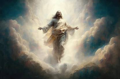 Mishka Trading The Ascension of Jesus Religious Canvas 28 inch x 42 inch Painting