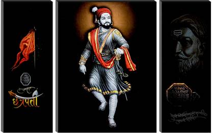 VINI ART Chatrpati Shivaji Maharaj UV Wall MDF Panel Paintings Digital Reprint 12 inch x 18 inch Painting