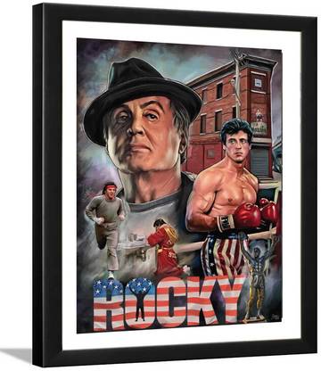 Zig Zag Rocky Balboa movie poster frame Acrylic 10 inch x 8 inch Painting