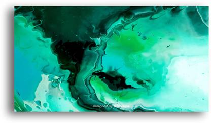 MUET Blue Paint Marble Texture Art Print-Ply Board (PVC) Material-(Pack of-1) Ink 18 inch x 33 inch Painting