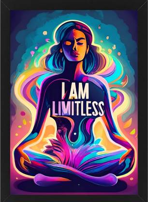 ArteVisio I am Limitless Quote Framed Poster - Empowering Decor for Every Space Digital Reprint 20 inch x 14 inch Painting